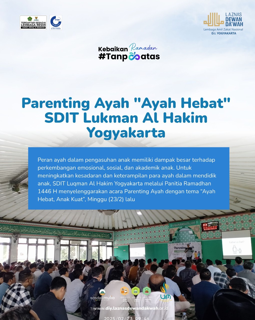 Parenting Ayah “Ayah Hebat” SDIT Lukman Al Hakim Timoho Yogyakarta