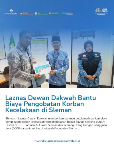 Laznas Dewan Dakwah Bantu Biaya Pengobatan Korban Kecelakaan di Sleman